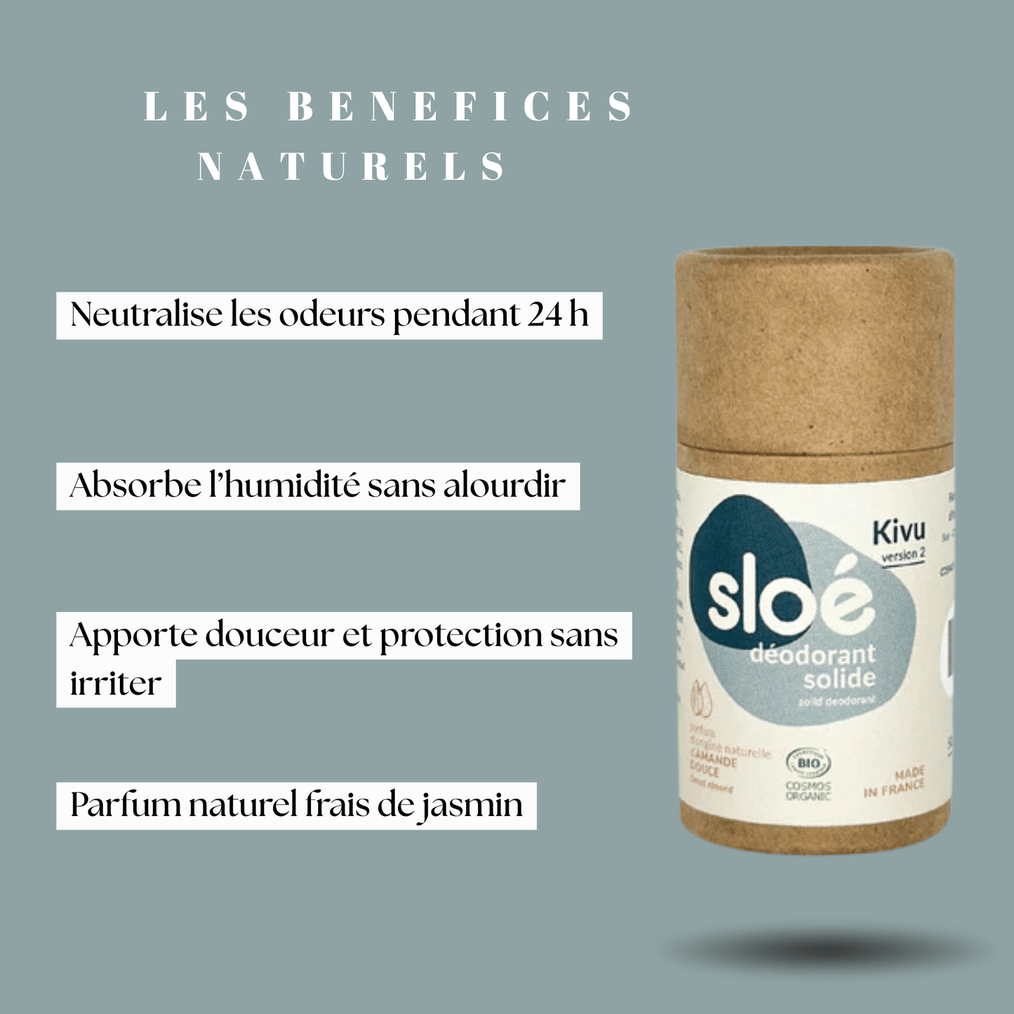 Déodorant stick bio 24h Amande douce