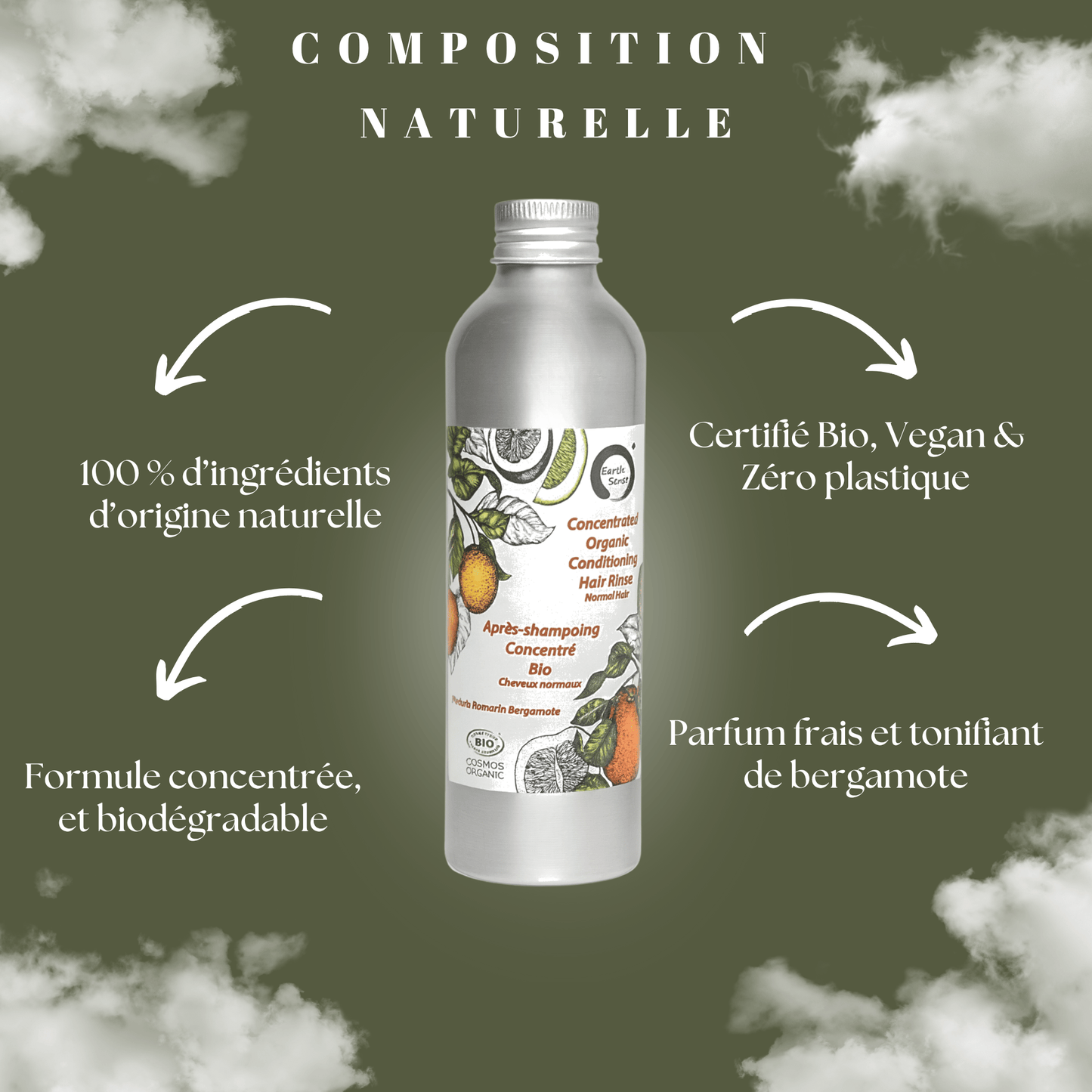 Après-shampoing concentré bio pour cheveux normaux