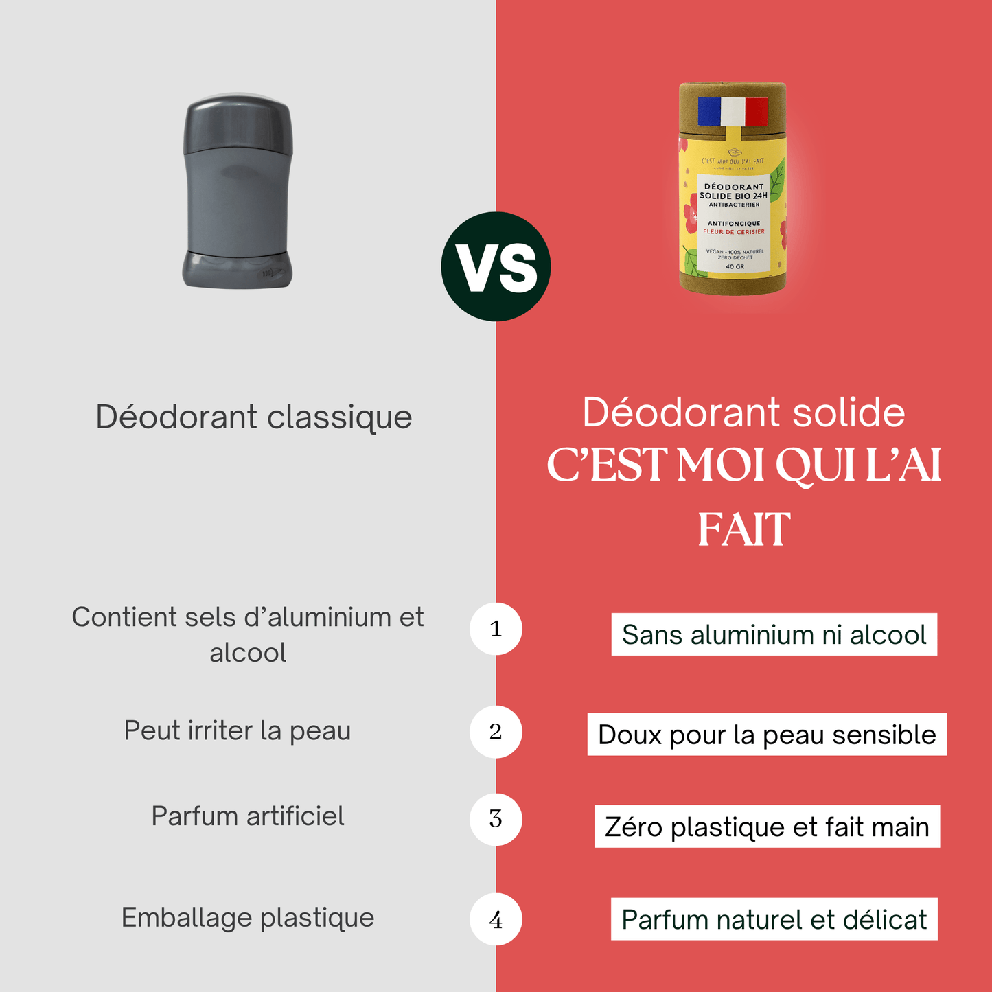 Déodorant stick bio 24h Fleur de cerisier