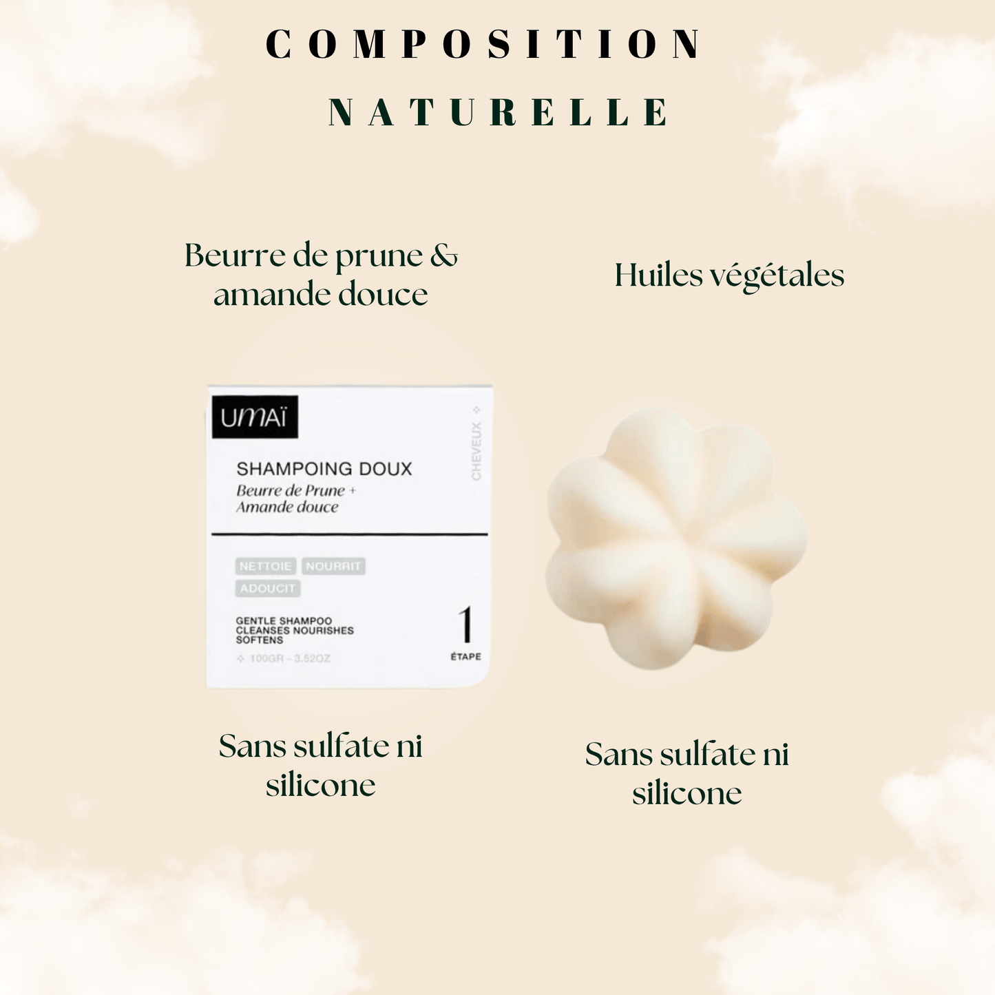 Shampoing solide doux