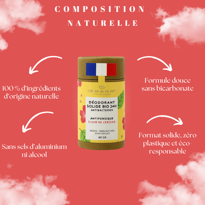Déodorant stick bio 24h  Fleur de cerisier